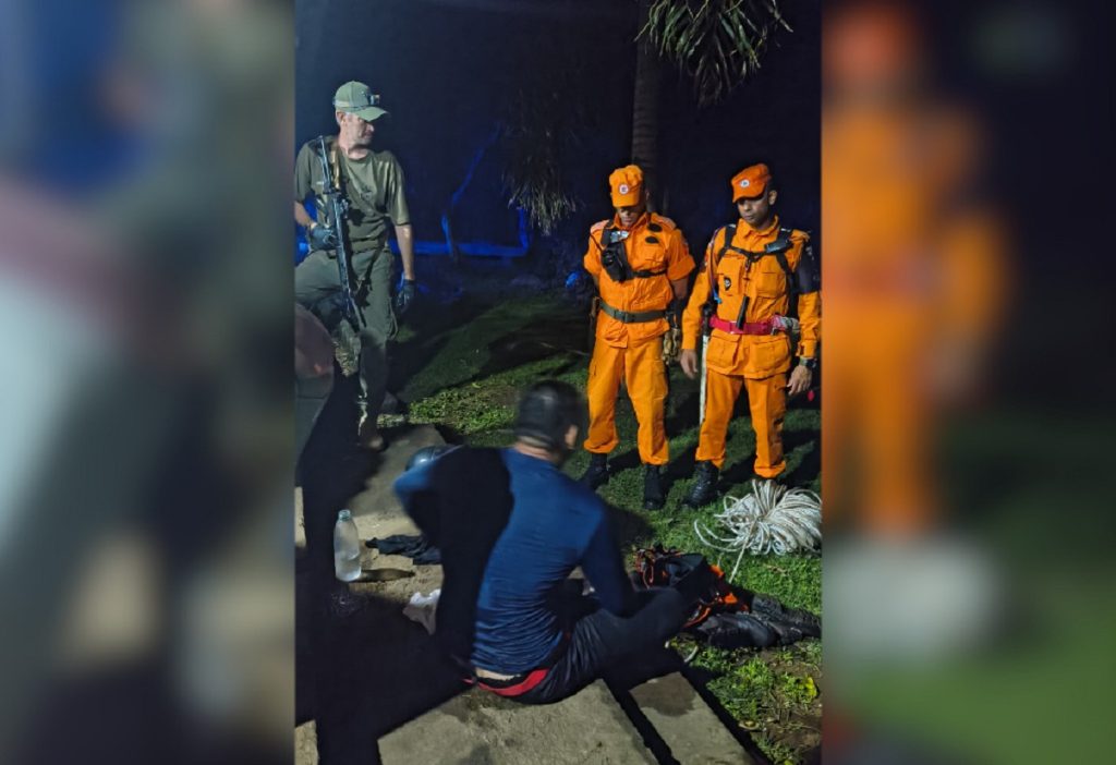 Homem tenta descer morro de rapel e precisa ser resgatado por bombeiros e policiais no Tocantins