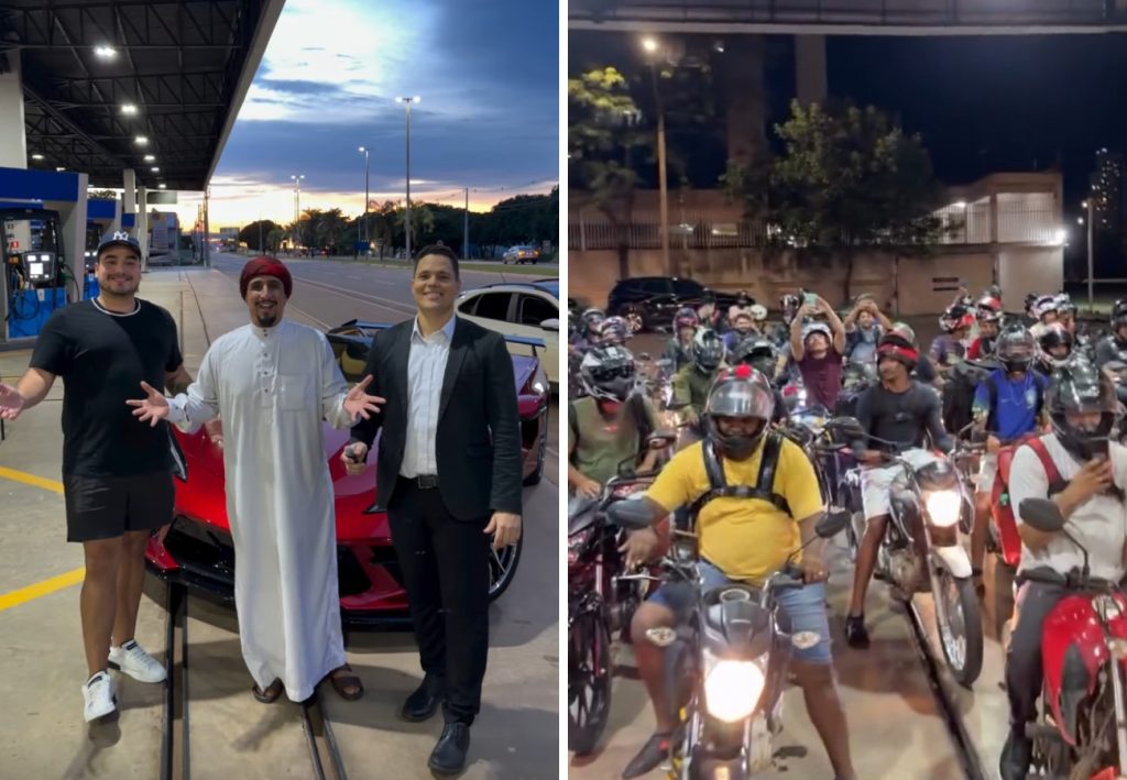 ‘Sheik Tocantinense’ reúne multidão ao pagar combustível para motociclistas em Palmas
