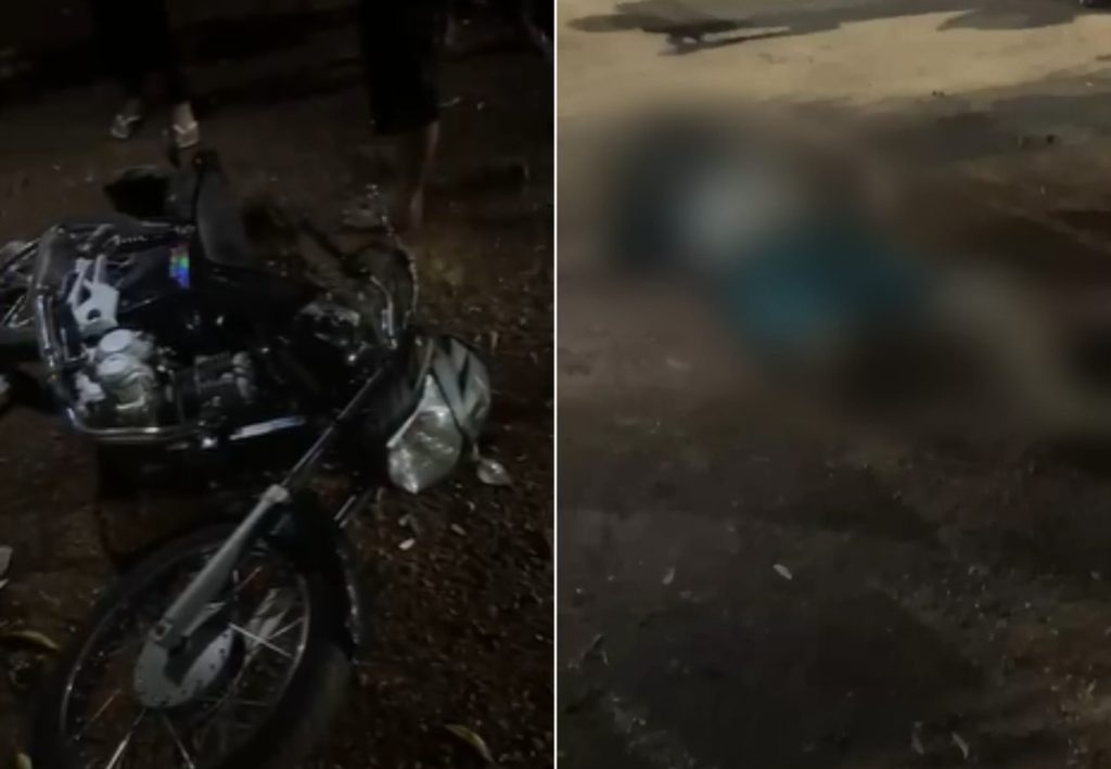 Motociclista morre após perder controle de veículo ao passar por quebra-molas e bater em placa